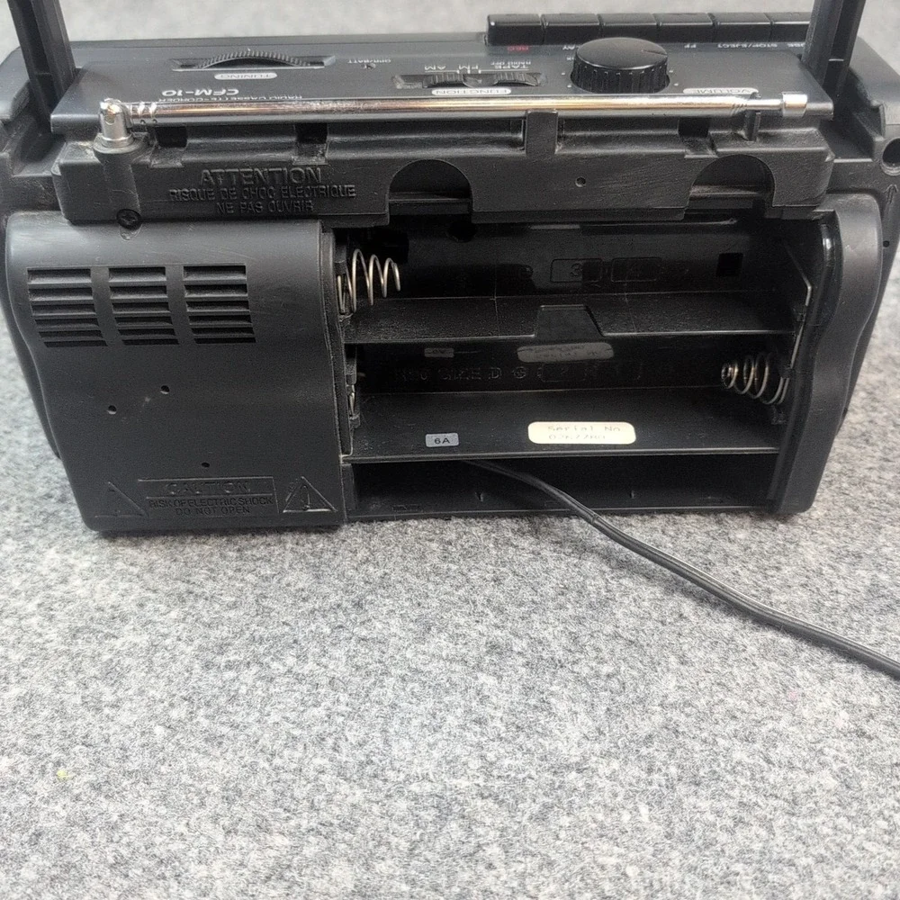 Sony CFM-10 Portable Mini Boombox AM/FM Cassette Tape Player Stereo No Battery C